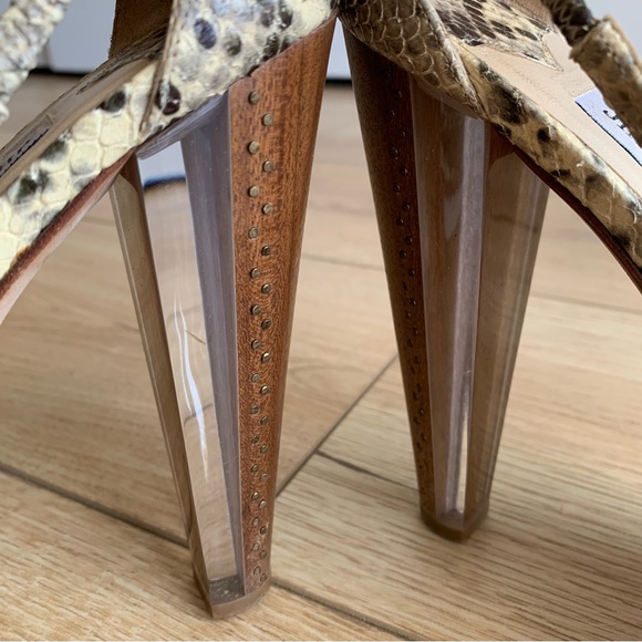 Vintage Jimmy Choo Snakeskin, Wood and Perspex Heels - Picture 7 of 11
